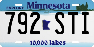 MN license plate 792STI