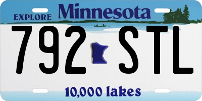 MN license plate 792STL