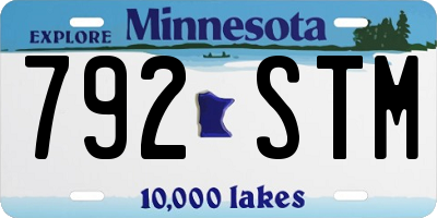 MN license plate 792STM