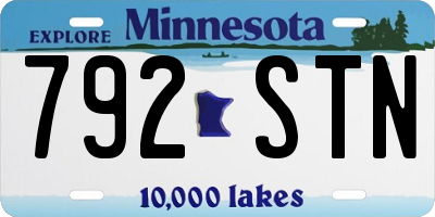 MN license plate 792STN