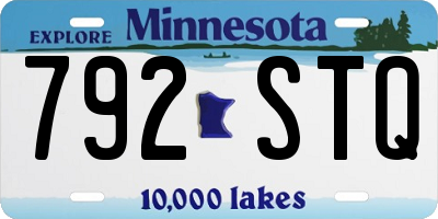 MN license plate 792STQ