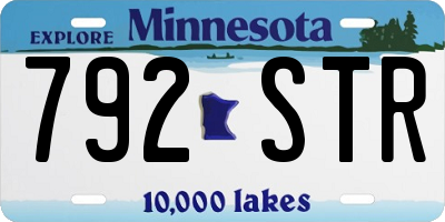 MN license plate 792STR