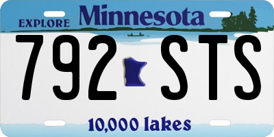 MN license plate 792STS