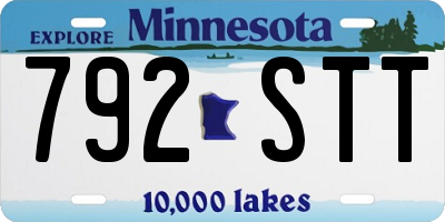 MN license plate 792STT