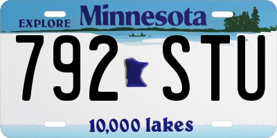 MN license plate 792STU