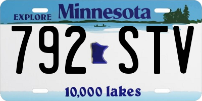 MN license plate 792STV