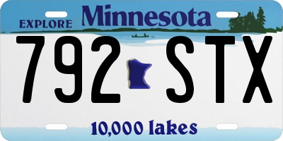 MN license plate 792STX