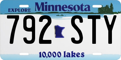 MN license plate 792STY