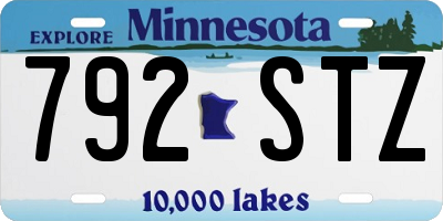 MN license plate 792STZ