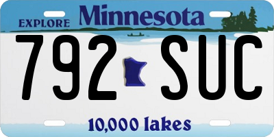 MN license plate 792SUC