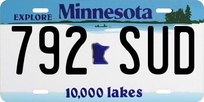 MN license plate 792SUD