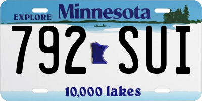 MN license plate 792SUI