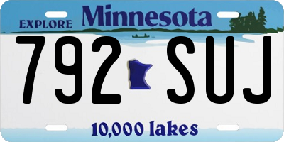 MN license plate 792SUJ