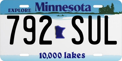 MN license plate 792SUL