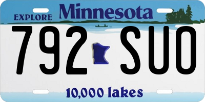 MN license plate 792SUO
