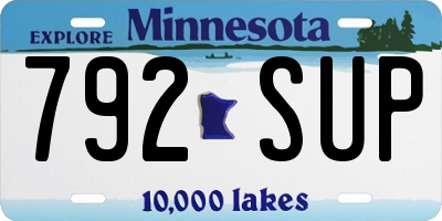 MN license plate 792SUP