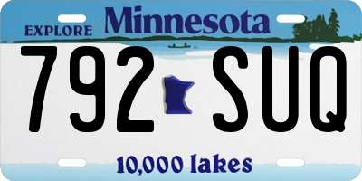 MN license plate 792SUQ