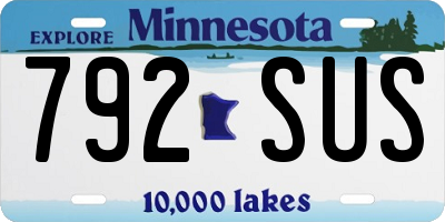 MN license plate 792SUS