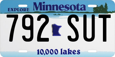 MN license plate 792SUT
