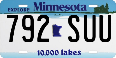 MN license plate 792SUU