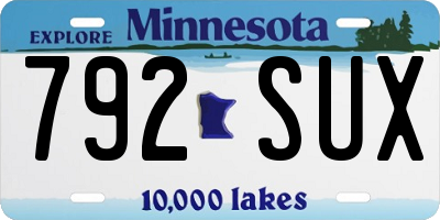 MN license plate 792SUX