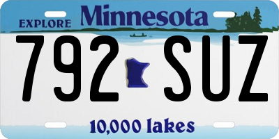 MN license plate 792SUZ