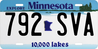 MN license plate 792SVA