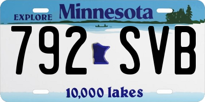 MN license plate 792SVB