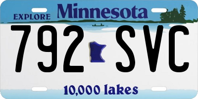 MN license plate 792SVC