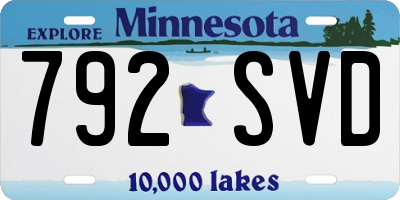 MN license plate 792SVD