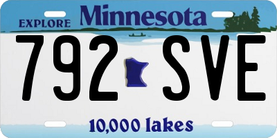 MN license plate 792SVE