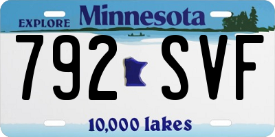 MN license plate 792SVF