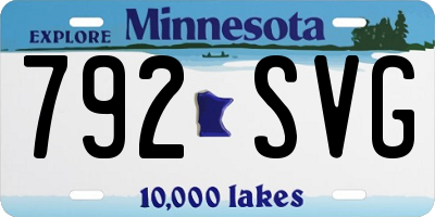 MN license plate 792SVG