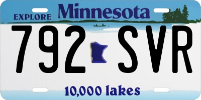 MN license plate 792SVR