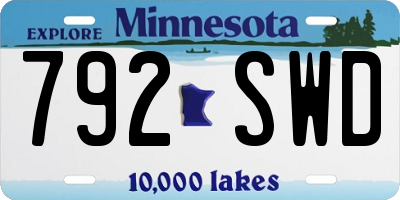 MN license plate 792SWD