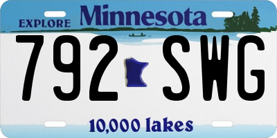 MN license plate 792SWG