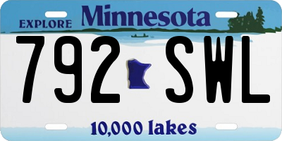 MN license plate 792SWL
