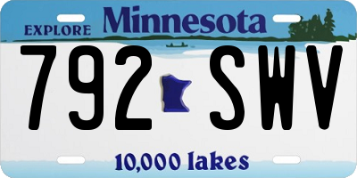 MN license plate 792SWV