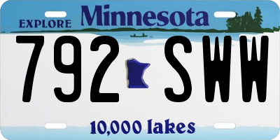 MN license plate 792SWW