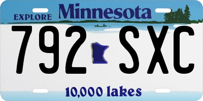 MN license plate 792SXC