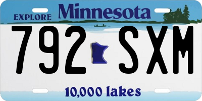 MN license plate 792SXM