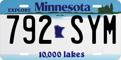 MN license plate 792SYM