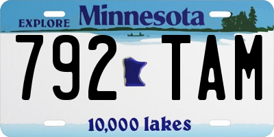 MN license plate 792TAM