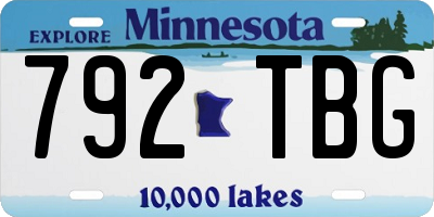 MN license plate 792TBG