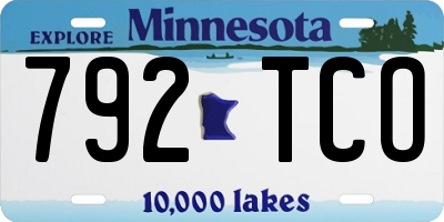 MN license plate 792TCO