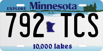 MN license plate 792TCS