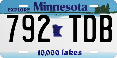 MN license plate 792TDB