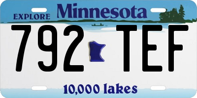 MN license plate 792TEF