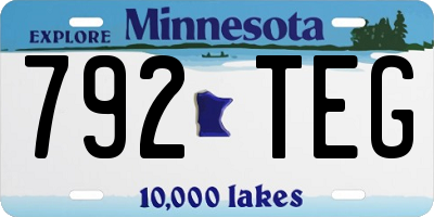 MN license plate 792TEG