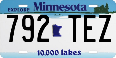 MN license plate 792TEZ
